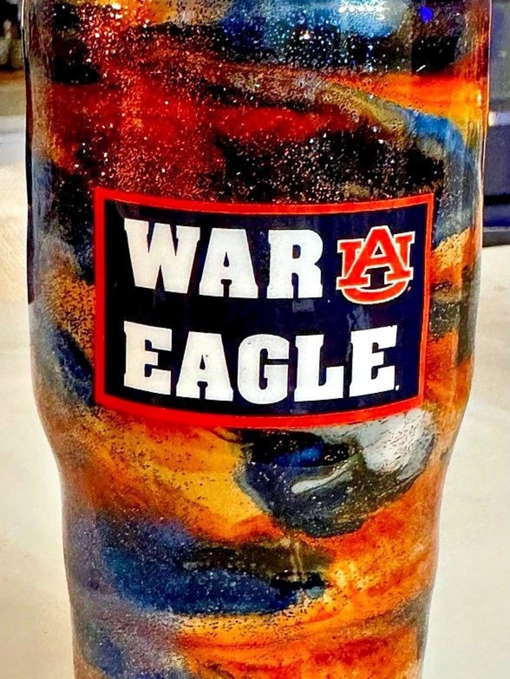 Auburn War Eagle Tumbler handcrafted Stanley